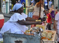 A Baiana with her food stall in Salvador 