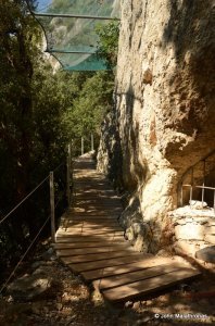 A walkway to the Chauvet cave entrance