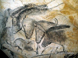 Horses panel in the Chauvet cave.